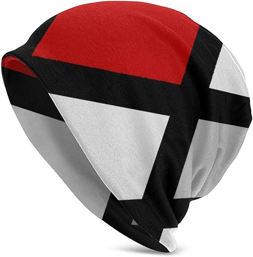 GodYo Unisex Beanie Caps Rot Grau Schwarz Weiß Geometrische Totenkopf ...