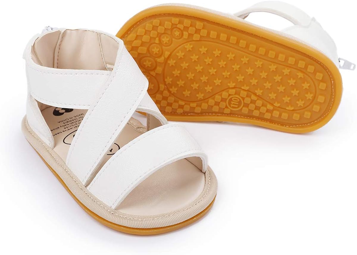  | BENHERO Baby Toddler Infant Girls PU Leather Soft Sole Closed Toe Anti-Slip Summer Sandals Flower Princess Flat Shoes | Sandals