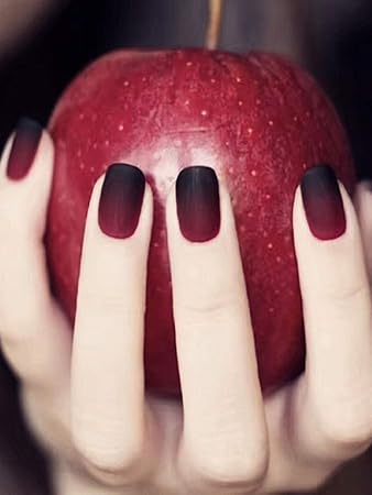 Srtyh Unghie Finte Sfumatura Per Unghie Unghie Finte Nero Rosso Sfumato Amazon It Bellezza