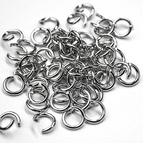 50 PCS Split Key Ring with Chain 25mm Open Jump Ring Durable Key Chain Parts and Connector, Silver