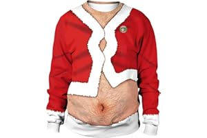 BOVOSHA Ugly Christmas Sweatshirt for Couple Funny Xmas 3D Sweater Men and Women Long Sleeve Novelty Pullover Outfits
