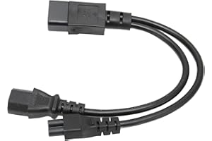 KOSDFOGE Y Splitter Power Plug Cord IEC 320 C14 Male to C13 and C5 Female Splitter Adapter Cable PVC Outer Cover 10a 250V