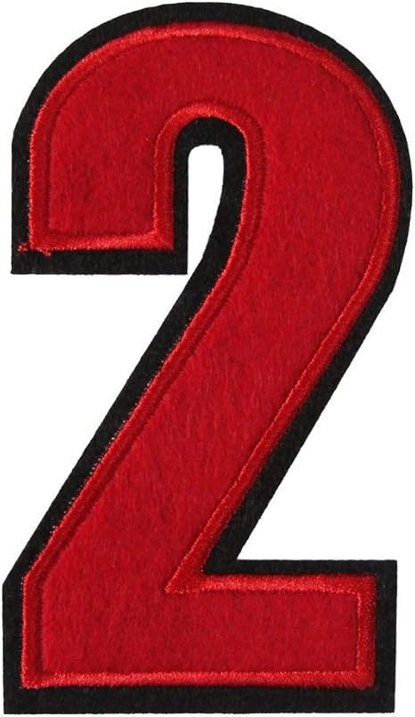 Amazon アイロンワッペン 数字 赤 ２ ワッペン アップリケ 通販