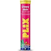 PLIX Glowy Skin 500mg Glutathione Supplement with Hyaluronic Acid, Vitamin C, E & Berries | 15 Effervescent Tablets, Strawberry Flavor