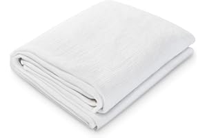 LUSIE'S LINEN 100% Linen Compact Bath Towel Sheet, 1 Piece, White, 47" x 59"