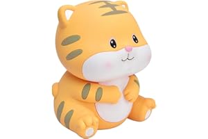 GLOGLOW Nan Kids Piggy Bank, Cute Unbreakable Plastic Cartoon Tiger Money Bank for Boys and Girls, Perfect for Bedroom and St