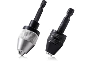 PQJSJDR Keyless Drill Chuck Bit 1/4 Inch Hex Shank, Fast Change Drill Chuck Converter Extension Screwdriver Drill Adapter in 0.3-6.5 mm & 0.3-3.6 mm Drill Attachments for Impact Drill Hand Drill Accessories