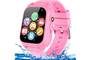 OVV Smart Watch for Kids Boys Girls Age 3-12 with Waterproof 26 Games 1.44'' Touch Screen HD Camera MP3 Player Video Recorder Pedometer Alarm Clock Calculator Torch Wrist Watch Children Learning Toys