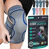 Modvel 2 Pack Knee Brace for Women & Men - Workout Knees Compression Sleeve for Knee Pain Relief Joint Support for ACL, Arthritis, Meniscus Tear Knees Brace for Sports, Rodilleras para Gym Fitness