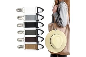 6pcs Multifunctional Straw Hat Clips, Multifunctional Outdoor Travel Clips, Sun Hat Bag Anti-Lost Hooks (6)