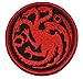 Targaryen Dragon - Game of Thrones 3in Diameter Patch with Fastener - Black with Red
