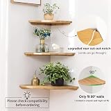 Gieanoo 9 Inch Solid Oak Corner Shelf Wall Mount Floating Shelf view 3