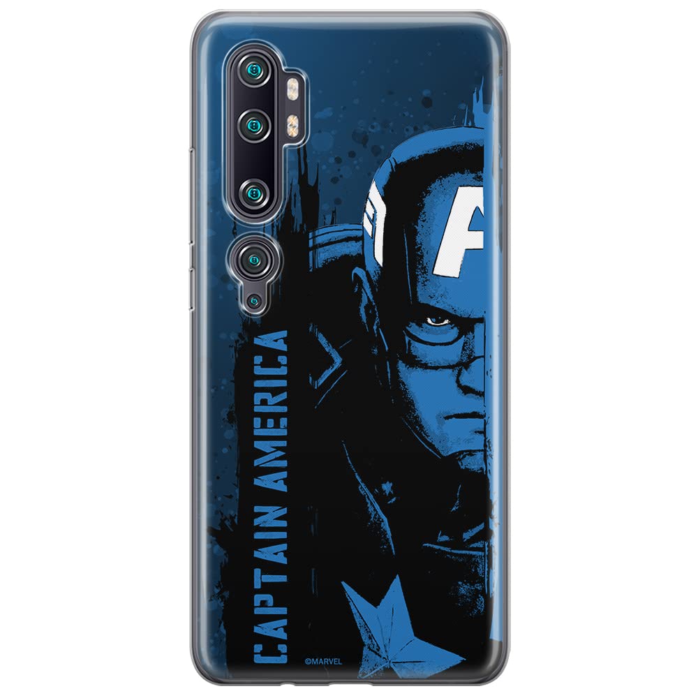 ERT GROUP mobile phone case for Xiaomi MI NOTE 10 / MI NOTE 10 PRO original and officially Licensed Marvel pattern Captain America 010 adapted to the shape of the mobile phone, case made of TPU