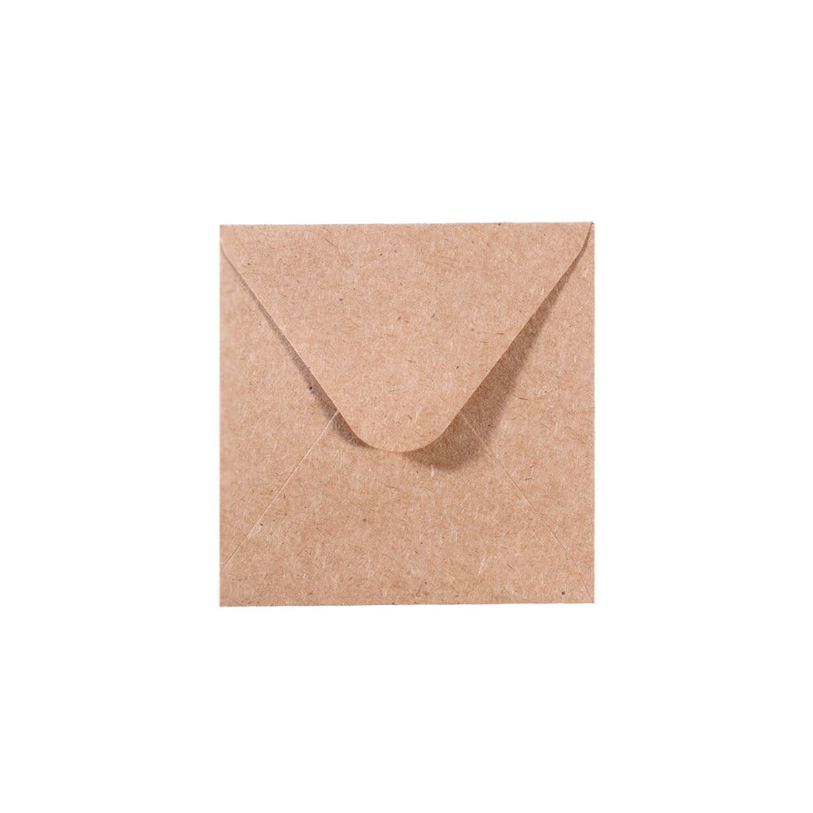Vaessen Creative Small Square Florence Envelopes for Greeting Cards, Kraft, Set of 5, Matching Cards Available