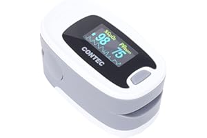 CONTEC MED CONTEC CMS50NA Pulse Oximeter Fingertip Blood Oxygen Saturation Monitor SpO2 and PR Value Waveform Blood Oxygen Neck/Wrist Corda, Grey
