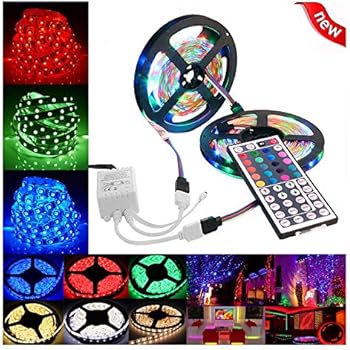 Wotryit LED Strip Lights, 10M 3528 SMD RGB 600 LED Strip Light String Tape+44 Key IR Remote Control LED Light Strip Color Changing Neon Mood Ribbon Lights for Indoor Room Festival Decoration
