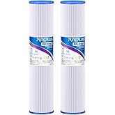 PUREPLUS 20" x 4.5" Whole House Pleated Sediment Filter for Well Water, Replacement Cartridge for ECP5-BB, AP810-2, HDC3001, SPC-45-1005, CP5-BB, ECP1-20BB, 2Pack