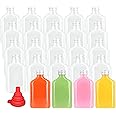 zmybcpack 24 Pack 8oz Plastic Juice Bottles with Caps, Flat Juice Bottles Beverage Containers Plastic Flask Bottles for Drinks,Juice,Beverage