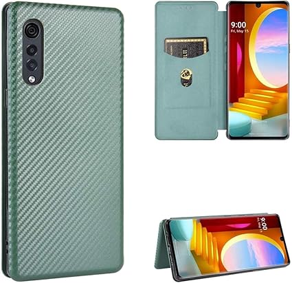 Amazon Wtyd 電話アクセサリー カードスロットを持つ炭素繊維テクスチャ磁気左右反転tpu Pc Puレザーケース 電話使用 Color Green ケース カバー 通販