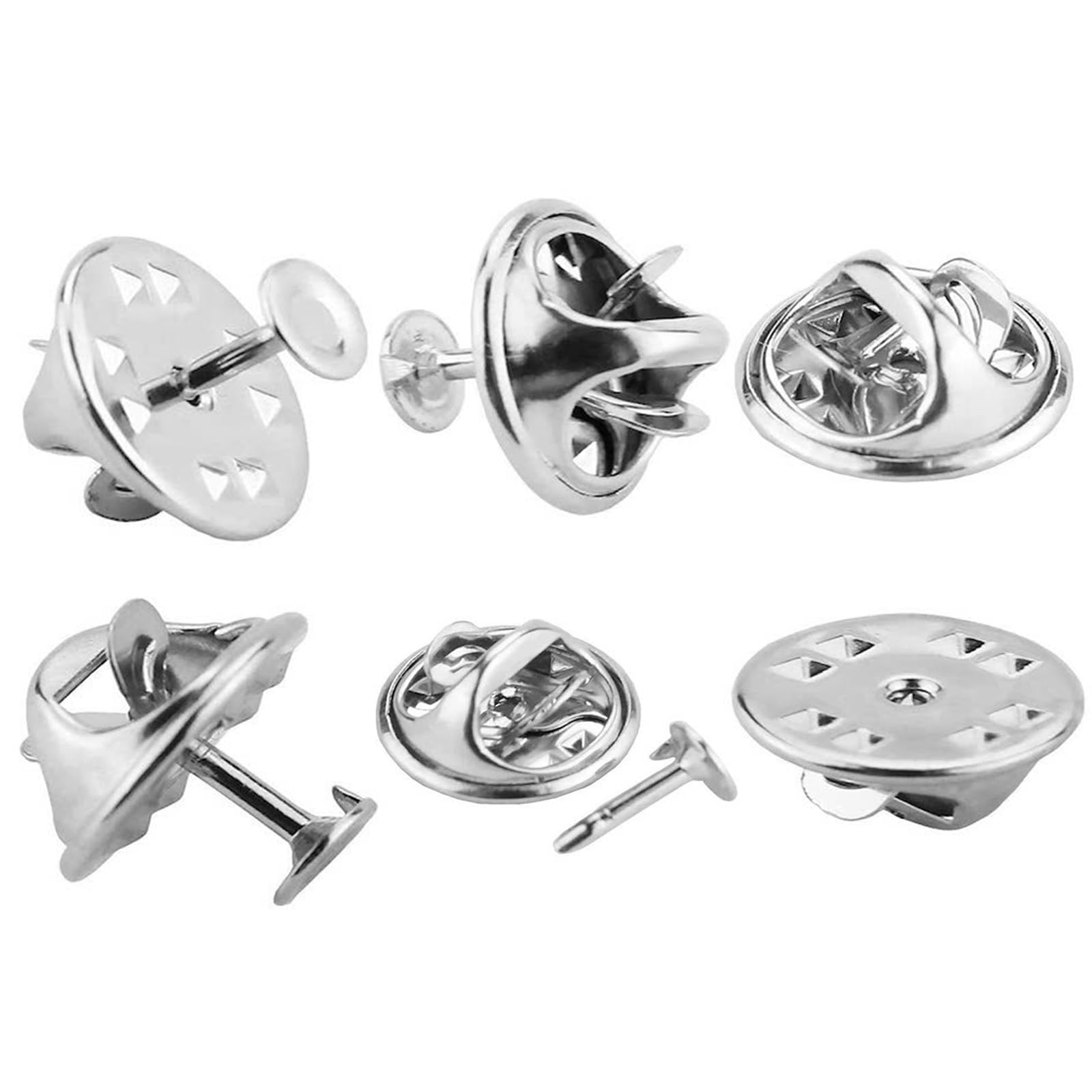 120 Butterfly Pins, 9mm Length, Delicate Pin Badge Backs, Suitable for DIY Crafts, Jewelry Making or Alternative Clutch Tie Tacks (Silver)