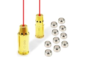 Bayattoo Bore Sight 9mm/.40 S&W/45ACP/223REM Laser Sight Red Dot Boresighter with 9pcs Batteries