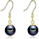 925 Sterling Silver Black Pearl Dangle Earrings Pearls Drop Jewelry Birthday Gifts for Women