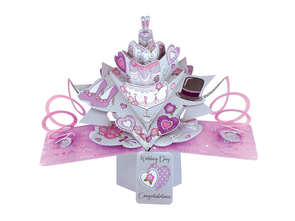 Wedding Cake Wedding Day Congratulations Pop Up Greeting Card 3D Pop-Up Cards