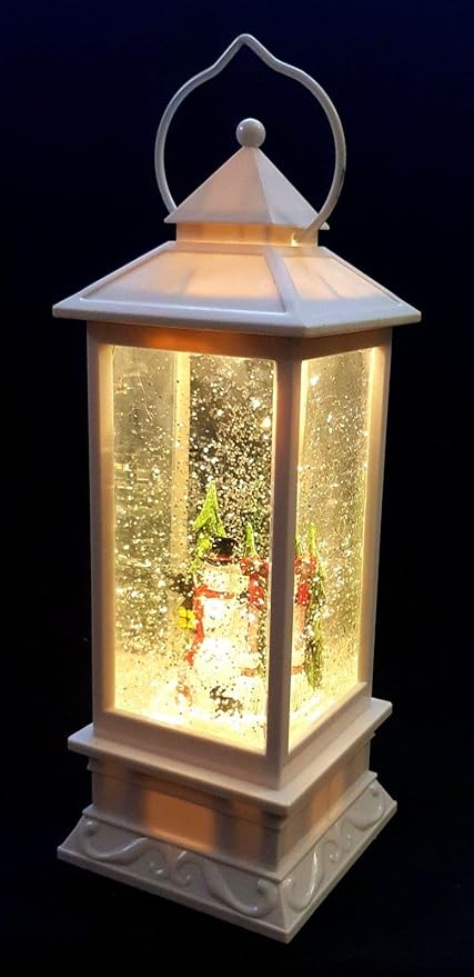 Große XL LED Schnee Laterne Schneekugel Weihnachten Glitzer