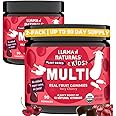 Llama Naturals Kids Multivitamin Gummies, Vegan, Organic with Vitamin D, C & K, Toddler Real Fruit Gummy Vitamins, Chewable Supplement, Whole Food Multivitamin, No Added Sugar Cane, Cherry, 2 Pk