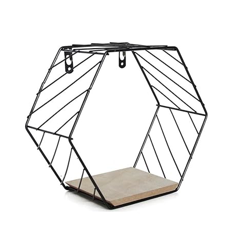 Homye Innovative Wall Hanging Hexagonal Iron Shelf Industrial