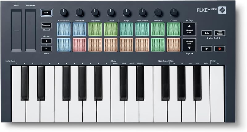 Novation FLkey Mini Portable 25-Key USB MIDI Keyboard Controller FL Studio
