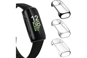 NANW 3-Pack Screen Protector Compatible with Fitbit Inspire 3, TPU Rugged Bumper Case Cover All-Around Protective Plated Bumper Shell Accessories for Inspire 3 Smartwatch