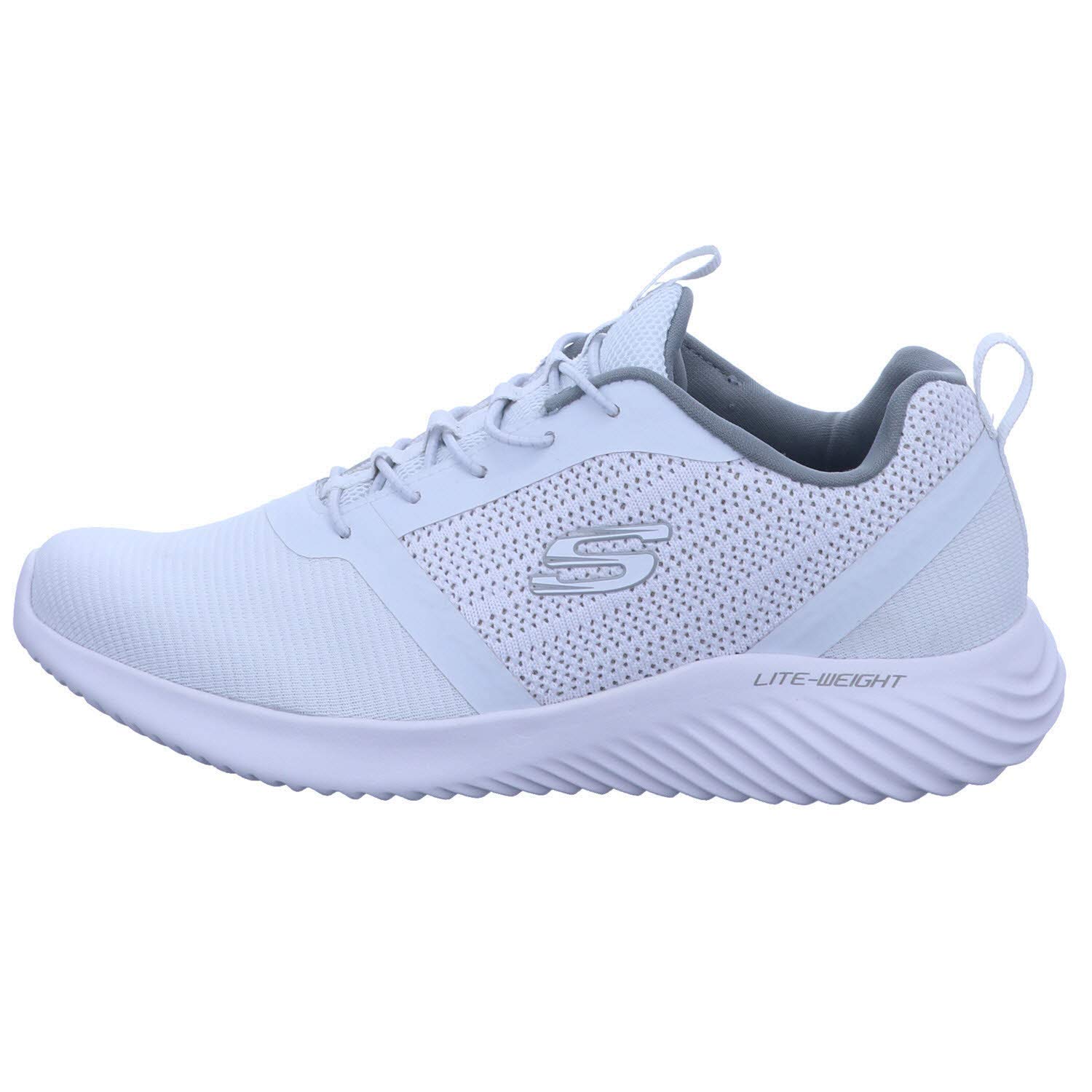 Skechers Herren Bounder Sneaker, White Mesh Pu Trim, 44 EU 8