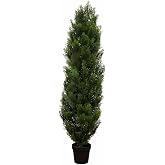 Nearly Natural 4 ft Artificial Cedar Tree, UV-Resistant Outdoor Plant | Nursery Planter, Artificial Pine, 1,000 Lifelike Tips