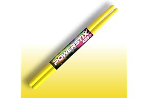 Powerstix colorful drumsticks for kids, Durable and light, specially designed for both electronic drums and acoustic drums for kids (SMALL STARS UV YELLOW)
