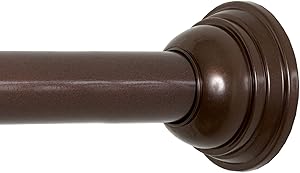 Zenna Home Decorative Tension Shower Curtain Rod, 44 to 72 Inches, Oil Rubbed Bronze