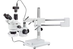 AmScope SM-4TPZ-FRL-5M Digital Professional Trinocular Stereo Zoom Microscope with Simultaneous Focus Control, WH10x Eyepiece
