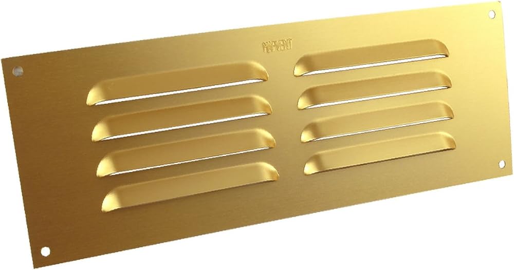 SmartHome Brass Anodised Aluminium Louvre Vent Grille Cover 9" x 3" Metal