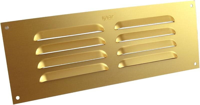SmartHome Brass Anodised Aluminium Louvre Vent Grille Cover 9" x 3" Metal