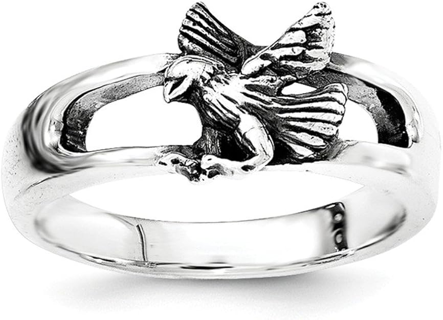 925 Sterling Silver Antiqued Bird Ring Size11 Jewelry