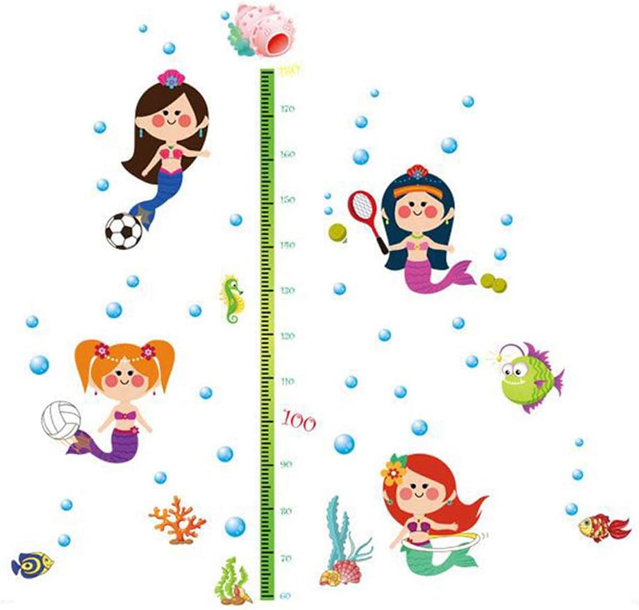 fashionbeautybuy Height Measurement Fish Wall Sticker Decal Home Decor PVC Murals Wallpaper House Art Picture Living Room Adult Senior Teen Kids Baby Bedroom Decoration