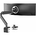 VIVO Premium Aluminum Monitor Arm for Ultrawide Screens up to 49 inches and 33 lbs, Heavy Duty Single Desk Mount, Pneumatic H
