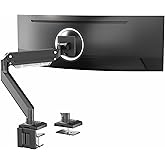 VIVO Premium Aluminum Monitor Arm for Ultrawide Screens up to 49 inches and 33 lbs, Heavy Duty Single Desk Mount, Pneumatic H