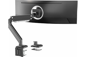 VIVO Premium Aluminum Monitor Arm for Ultrawide Screens up to 49 inches and 33 lbs, Heavy Duty Single Desk Mount, Pneumatic H
