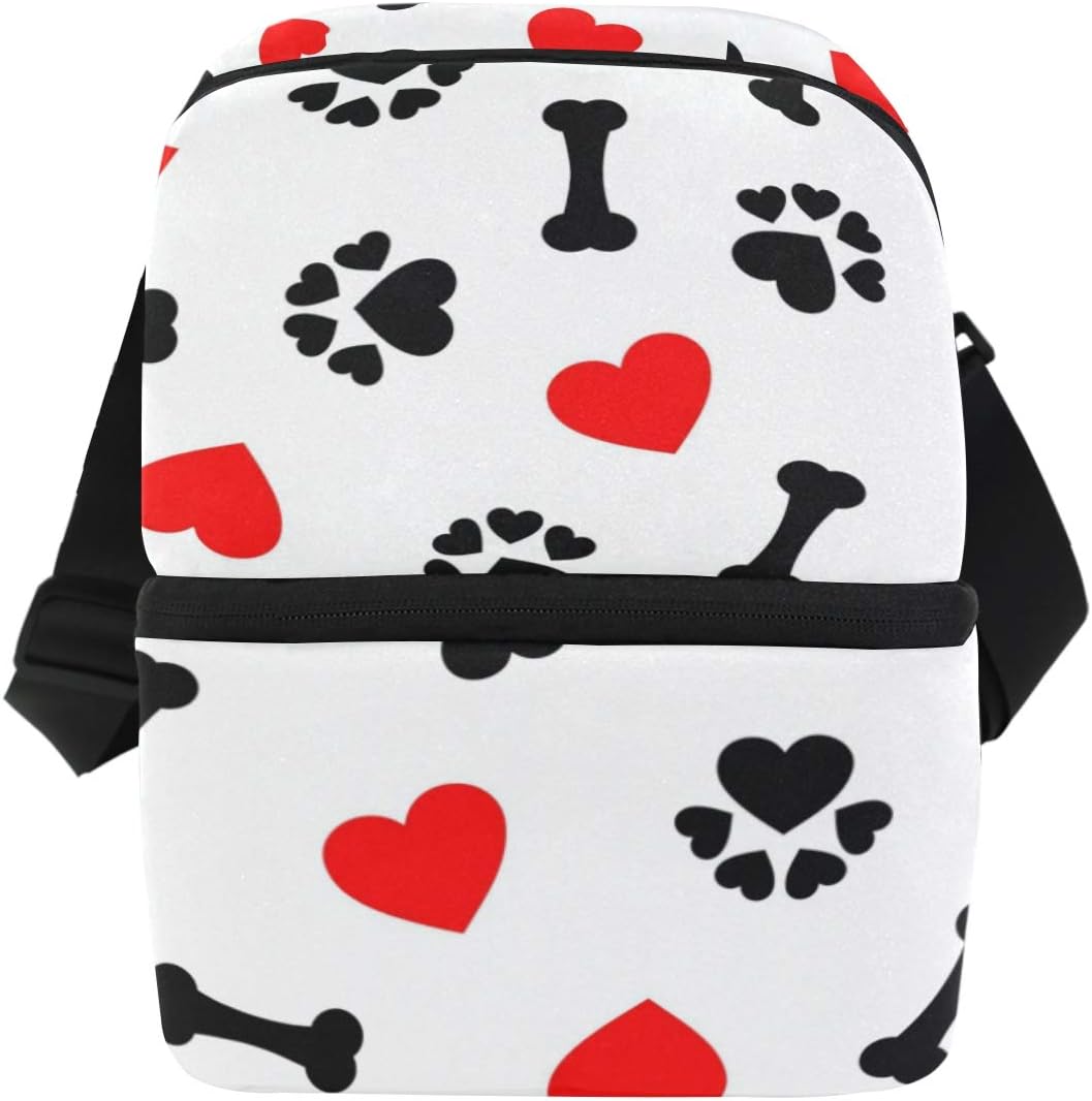 MAHU Business Lunch Bag Animal Dog Paw Print Lunch Box