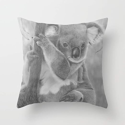 Amazon Com Fjpt Throw Pillow Cover Sketch Cute Koala Climb Up A