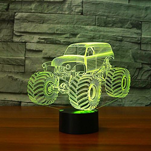 WUHUHAI 3D Lamp Illusion Night Light, Touch Button 3D Optical Illusion Table Desk Lamp with 7 Color Light, 3D Light for Desk