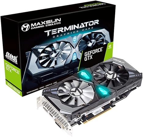 Amazon Com Maxsun Nvidia Geforce Gtx 1660 Super Terminator Gaming Video Graphics Card Gpu With 6gb Gddr6 Display Port Hdmi Dvi Dual Fan Cooling System Rgb Lighting Computers Accessories