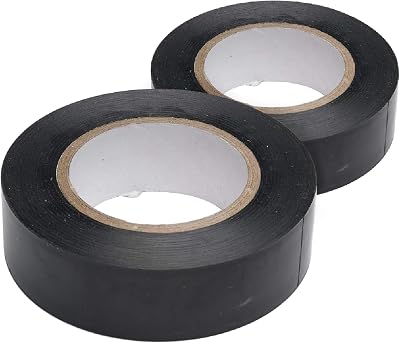 Merriway BH07515 Electrical Insulation Tape 19mm x 5M Black PVC 2 Pcs DIY