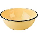 STP GOODS Enamel Bowl, Enamel Serving Bowl, Enameled Steel Mixing Bowl for Cooking Prepping, Vintage Salad Bowl, Fruit Bowl for Kitchen, Dishwasher Safe (Cream, 1.6-qt (1.5 L))